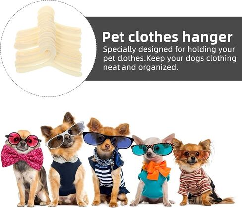 NUOBESTY 20pcs Pet Apparel Hangers Puppy Cat Kitten Clothes Hanger Plastic Pet Hanger Doll Hanger for Small Dog Clothing - 7.4 x 3.3 x 0.08 inches in Saudi Arabia