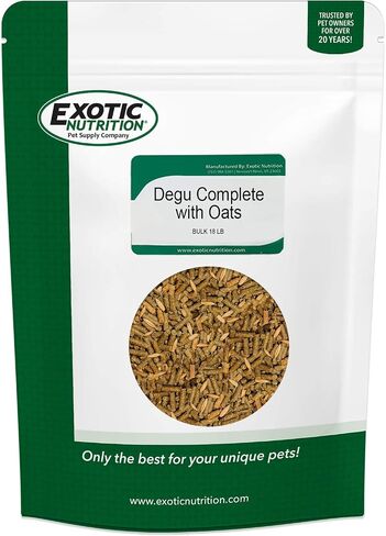 Exotic Nutrition Degu Diet (2.5lb) - Nutritionally Complete Healthy Pellet Diet with Whole Oats - for Domesticated Pet Degus in Saudi Arabia