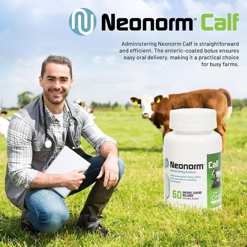 Jaguar Animal Health Neonorm Calf - Enteric Coated Supplement Boluses for Proper Hydration & Bowel Health - Plant-Based Product for Pre-Weaned Calves (60 Count) in Saudi Arabia