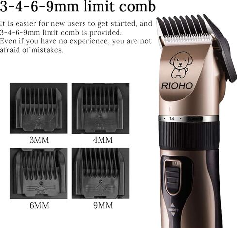 Dog Grooming Kit Clippers Low Noise Electric Quiet Rechargeable Cordless Trimmers Shaver Shears for Dogs, Cats, and Other Pets in Saudi Arabia