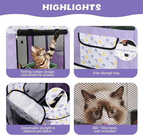 Portable Pet Playpen Dog Cat Play Pen Indoor Foldable Puppy Kitten Rabbit Crate Pen for Outdoor Travel Camping Use, with Storage Bag - M (31.5 x 23.6 x 21.6 Inch) in Saudi Arabia