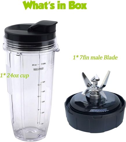 Replacement blender Blade and 24oz Cup Accessories with Lid, Only Compatible with Nutri Ninja SS150,SS151,SS300, SS350,SS351, CO351B, SS100, SS101, CO101B,SS400,SS401 in Saudi Arabia