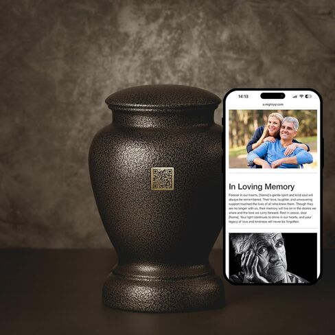 Gravestone QR Code Plaque With Memorial Page For Photos, & More. by GTKME (2x2", Laser Etched, Gold Metallic) in Saudi Arabia