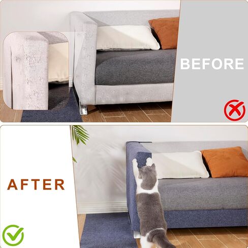 وسادات خدش القطط من يانجباغا، عبوة من 2 واقي أثاث قابل للتشذيب ذاتي اللصق، مقاس 101.6 سم × 40.64 سم، وسادة خدش للإصلاح أو التعافي أو الخدش بنفسك in Kuwait