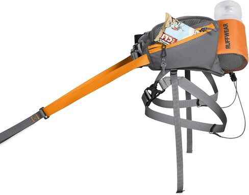 Ruffwear، نظام Omnijore Dog Joring، حزام للكلاب، حزام الورك، وخط المنشفة للتزلج والتزلج وركوب الدراجات، برتقالي الخشخاش، متوسط in Kuwait