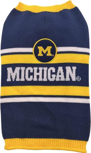 NCAA Michigan Wolverines Dog Sweater, Size Small. Warm and Cozy Knit Pet Sweater with NCAA Team LOGO, Best Puppy Sweater for Large and Small Dogs in Saudi Arabia