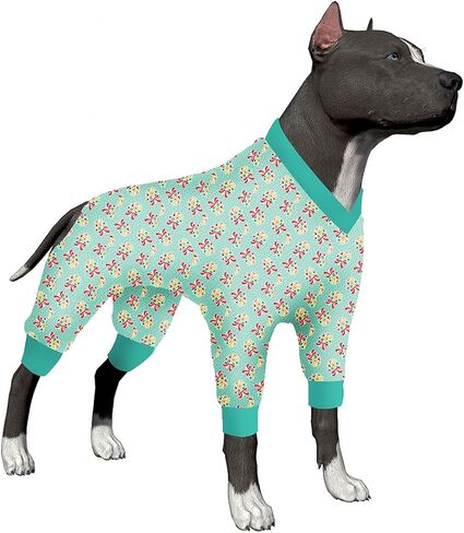 LovinPet Big Dog Pjs، بيجامة للكلاب للحماية بعد العمليات الجراحية، بذلة تغطية للكلاب، خفيفة الوزن عتيقة سعيدة 2 باقة من مطبوعات الطيور المغردة مثل سترة الكلب السفلية للكلاب، مقاس XL in Saudi Arabia