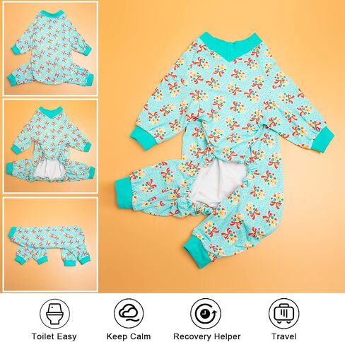 LovinPet Big Dog Pjs، بيجامة للكلاب للحماية بعد العمليات الجراحية، بذلة تغطية للكلاب، خفيفة الوزن عتيقة سعيدة 2 باقة من مطبوعات الطيور المغردة مثل سترة الكلب السفلية للكلاب، مقاس XL in Saudi Arabia