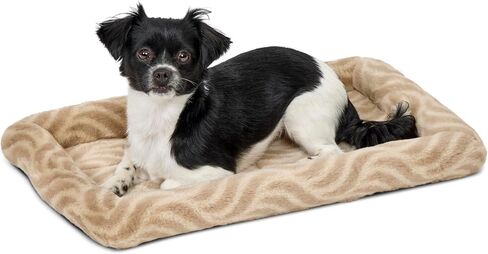 MidWest Homes For Pets QuiteTime Deluxe Wave Bolster Bed for Small Dogs; Easily Machine Wash and Dry; Tan; 22"; 40222-WVTN in Saudi Arabia