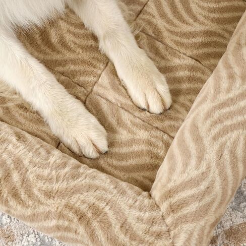 MidWest Homes For Pets QuiteTime Deluxe Wave Bolster Bed for Small Dogs; Easily Machine Wash and Dry; Tan; 22"; 40222-WVTN in Saudi Arabia