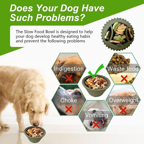Multi-fonction Silicone Slow Feeder Dog Bowls Pet Lick Mat for Dog and Cat Slow Feeder food Bucket Licking Pad with Suction Cups Heavy Duty Puzzle Food Treat for Dog Dishwasher Fit (Green Olive) in Saudi Arabia