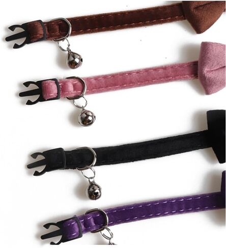 Love Dream Cat Collar Breakaway with Bow Tie and Bells - 3 Pack Velvet Girl Boy Kitty Safety Kitten Collars with Removable Bowtie for Cats Kittens, Blue & Pink & Purple in Saudi Arabia
