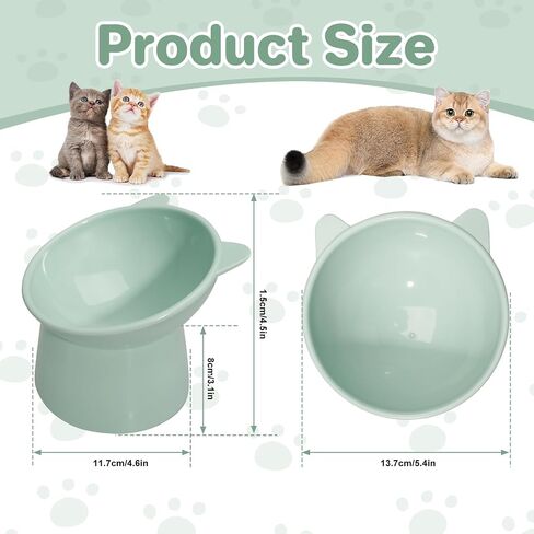 9 Pcs Raised Cat Food Bowls 15 Degrees Plastic Tilted Elevated Cat Bowls Pet Feeder Anti Vomit Dog Kitten Food Dishes Slanted Stand Cats Bowls for Cats and Small Dogs in Saudi Arabia