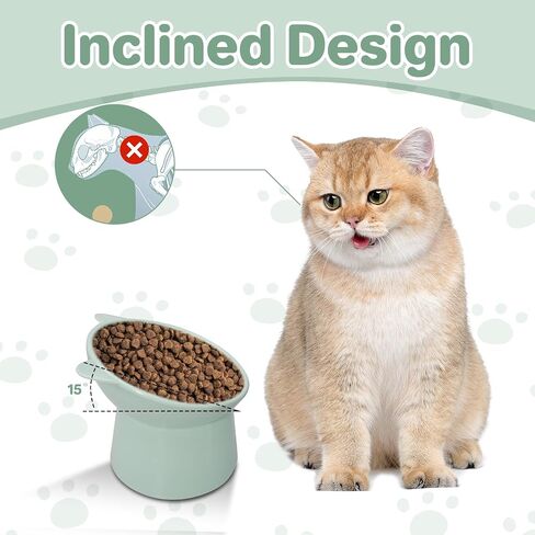 9 Pcs Raised Cat Food Bowls 15 Degrees Plastic Tilted Elevated Cat Bowls Pet Feeder Anti Vomit Dog Kitten Food Dishes Slanted Stand Cats Bowls for Cats and Small Dogs in Saudi Arabia
