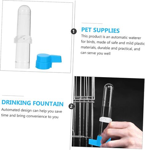 5 قطع الطيور شارب الحيوانات الأليفة الطيور تغذية المياه التلقائي الطيور موزع المياه الطيور شرب زجاجة الطيور تغذية المياه لقفص الطيور الملحقات لأقفاص الطيور لوازم زيادة البلاستيك in Kuwait