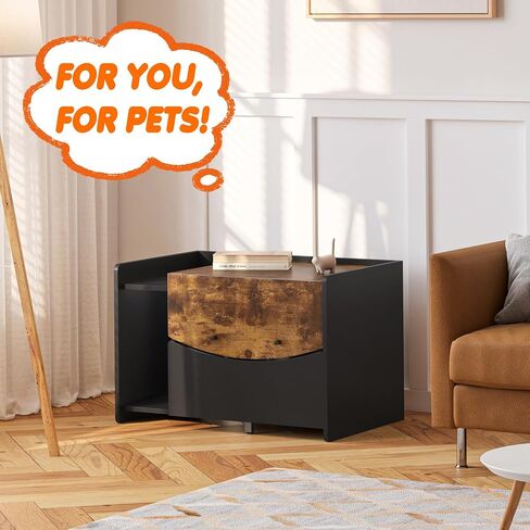 Cat Litter Box Enclosure Furniture, Extra Large Hidden Litter Box Furniture, Litter Box Cabinet for Big Cats and Pets, Pull-Out Cat House for Easy Cleaning in Saudi Arabia
