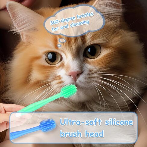 7Pcs Dog Toothbrush Cat Toothbrush Small Dog Puppy Tooth Brushing Kit Finger Toothbrush 360 ° Dog Toothbrush for Puppy, Small Dog and Cat in Saudi Arabia