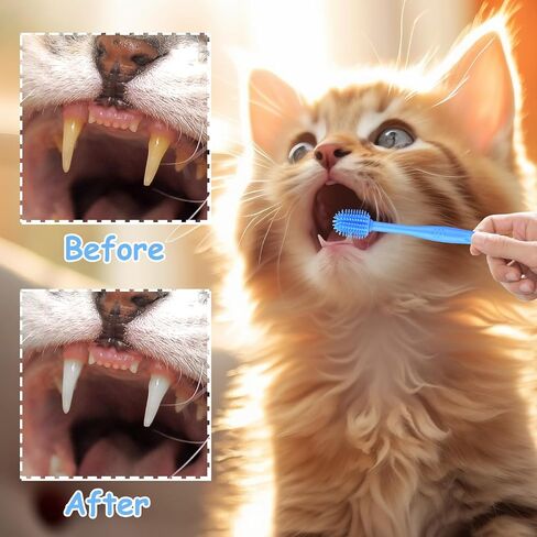 7Pcs Dog Toothbrush Cat Toothbrush Small Dog Puppy Tooth Brushing Kit Finger Toothbrush 360 ° Dog Toothbrush for Puppy, Small Dog and Cat in Saudi Arabia