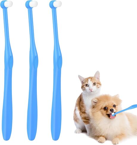 3 Pack Cat Kitten Toothbrush Soft Nano Bristles Puppy Dog Toothbrush Small Cat Dog Toothbrush, Pet Dental Care Oral Hygiene Toothbrush for Sensitive Pet Teeth Gums in Saudi Arabia
