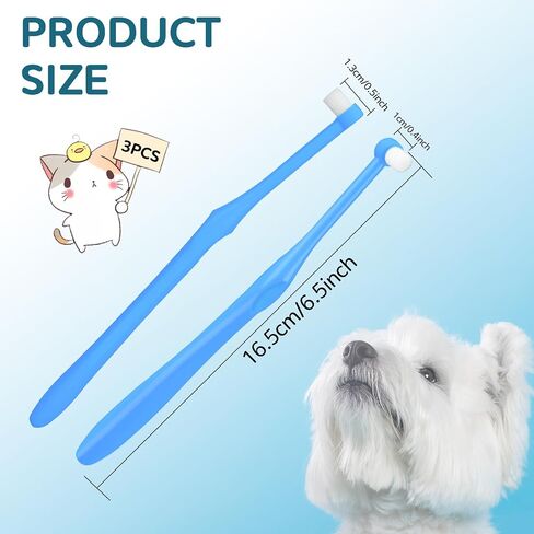3 Pack Cat Kitten Toothbrush Soft Nano Bristles Puppy Dog Toothbrush Small Cat Dog Toothbrush, Pet Dental Care Oral Hygiene Toothbrush for Sensitive Pet Teeth Gums in Saudi Arabia