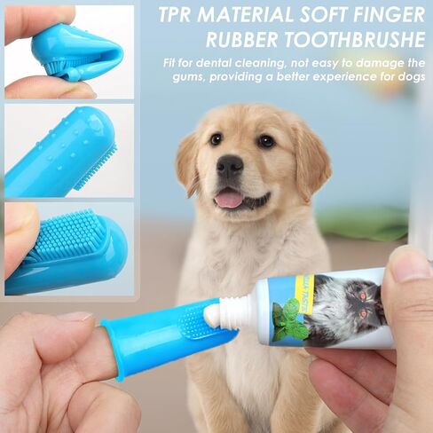 Dog Toothbrush Set, 2 Triple Head Pet Dog Toothbrushes 3 Double Head Toothbrushs 4 Finger Toothbrushes for Dog Cat Oral Dental Health, 9 Pack in Saudi Arabia