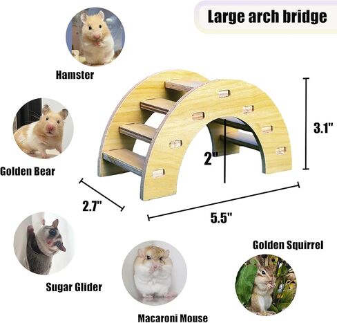 Wooden Hamster House Wood Hideout for Hamsters Young Dwarf Gerbil Mouse Mice Rat Small Animals(Only for Small Hamster) in Kuwait