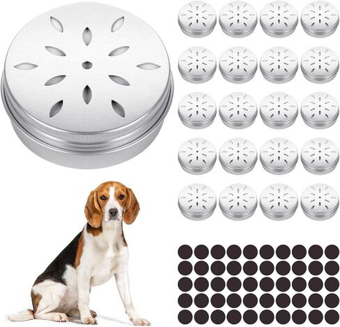 20 عبوة من علب عمل رائحة الكلاب، مجموعة حاويات تدريب أنف الكلاب مع 50 نقطة مغناطيسية، صندوق تدريب على رائحة الألومنيوم بوزن 2 أونصة مع أغطية مجوفة، صندوق مزيل العرق للثلاجة المستديرة مع غطاء لولبي in Kuwait