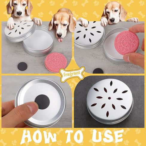 20 عبوة من علب عمل رائحة الكلاب، مجموعة حاويات تدريب أنف الكلاب مع 50 نقطة مغناطيسية، صندوق تدريب على رائحة الألومنيوم بوزن 2 أونصة مع أغطية مجوفة، صندوق مزيل العرق للثلاجة المستديرة مع غطاء لولبي in Kuwait