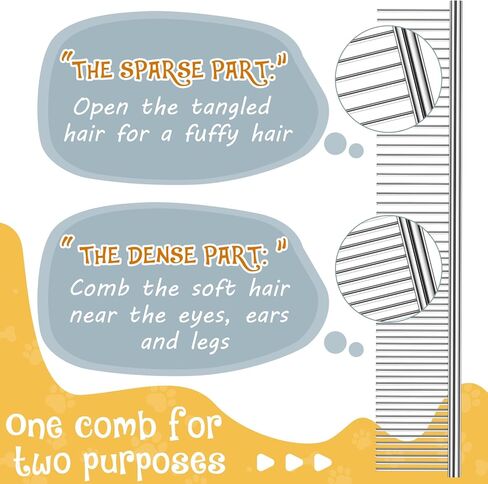 6 قطع من أمشاط الكلاب بأسنان من الفولاذ المقاوم للصدأ، مشط للقطط لإزالة التشابك والعقد، أداة احترافية للعناية بالكلاب ذات الشعر الطويل والقصير والقطط والحيوانات الأليفة الأخرى in Kuwait