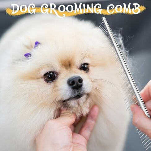6 قطع من أمشاط الكلاب بأسنان من الفولاذ المقاوم للصدأ، مشط للقطط لإزالة التشابك والعقد، أداة احترافية للعناية بالكلاب ذات الشعر الطويل والقصير والقطط والحيوانات الأليفة الأخرى in Kuwait