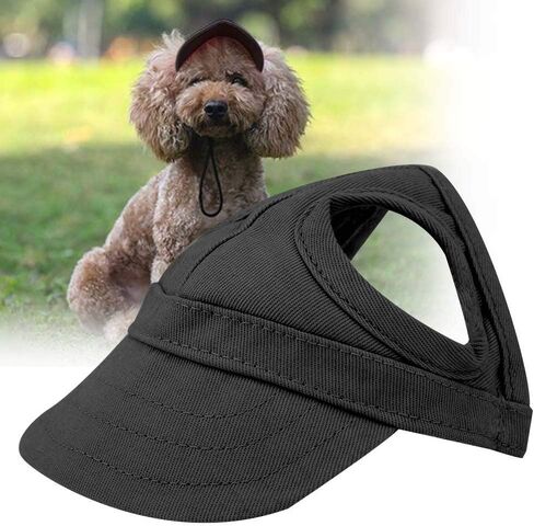 Pet Dog Sports Hat, Cat Baseball hat Pet Outdoor hat Sunbonnet Fashionable Sun hat Adjustable Stripe Summer Travel Hat with Ear Holes (M Black) in Saudi Arabia