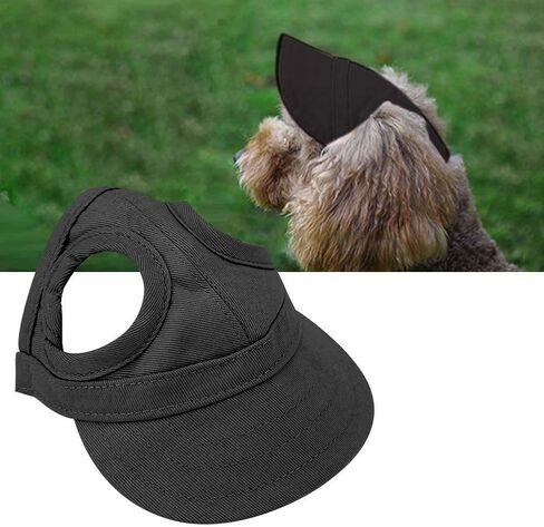 Pet Dog Sports Hat, Cat Baseball hat Pet Outdoor hat Sunbonnet Fashionable Sun hat Adjustable Stripe Summer Travel Hat with Ear Holes (M Black) in Saudi Arabia