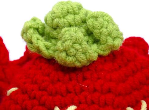 Crochet Pets Headband, Handmade Puppy and Kitten Accessories, Dogs & Cats Knitted Hat, Cute Adjustable Headwear, Adorable Christmas Costume, Photo Props and Grooming Supplies (Small, Red Strawberry) in Saudi Arabia