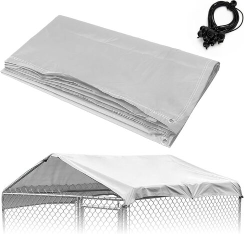 Replacement Dog Kennel Cover for Outside Kennels 6.6x7ft, Waterproof Outdoor Dog Kennel Shade Cover, Dog Cage Cover Tarps, UV Resistant Cover Large size Dog kennel accessories outdoor in Saudi Arabia
