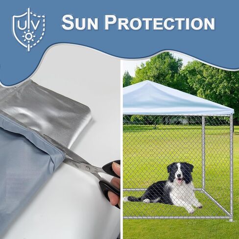 Replacement Dog Kennel Cover for Outside Kennels 6.6x7ft, Waterproof Outdoor Dog Kennel Shade Cover, Dog Cage Cover Tarps, UV Resistant Cover Large size Dog kennel accessories outdoor in Saudi Arabia