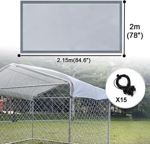Replacement Dog Kennel Cover for Outside Kennels 6.6x7ft, Waterproof Outdoor Dog Kennel Shade Cover, Dog Cage Cover Tarps, UV Resistant Cover Large size Dog kennel accessories outdoor in Saudi Arabia