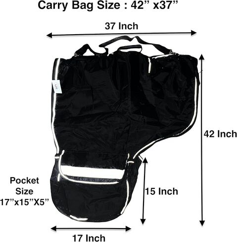 حقيبة حمل سرج غربية عاكسة من النايلون من Majestic Ally مع جيوب كبيرة - أسود in Kuwait