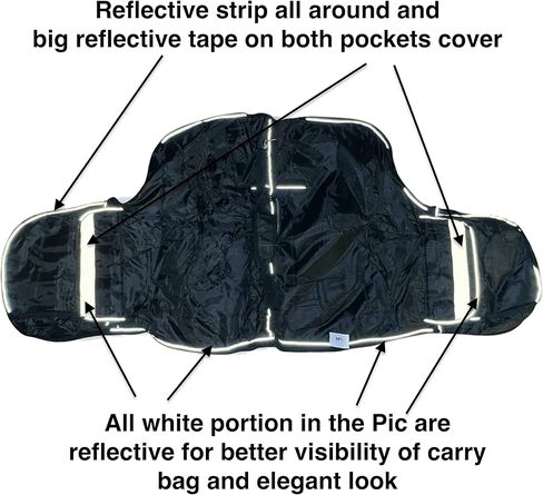 حقيبة حمل سرج غربية عاكسة من النايلون من Majestic Ally مع جيوب كبيرة - أسود in Kuwait