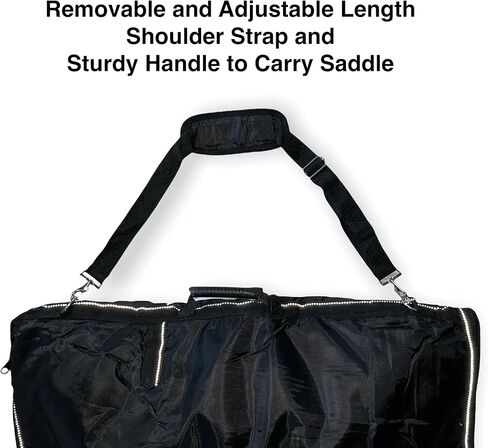 حقيبة حمل سرج غربية عاكسة من النايلون من Majestic Ally مع جيوب كبيرة - أسود in Kuwait