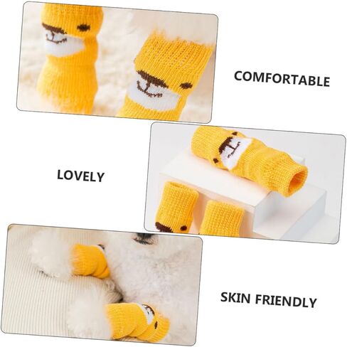 2 Sets pet Socks Dog Leg Warmers Small Dog Scratch Socks Warm Dog Hock Covers Pet Leg Sleeves Socks for Dogs Thermal Socks pet Leg Joint Protector Elasticity Grip Polyester in Kuwait