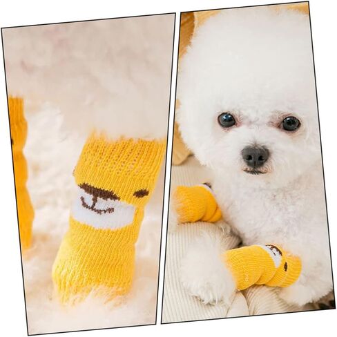 2 Sets pet Socks Dog Leg Warmers Small Dog Scratch Socks Warm Dog Hock Covers Pet Leg Sleeves Socks for Dogs Thermal Socks pet Leg Joint Protector Elasticity Grip Polyester in Kuwait