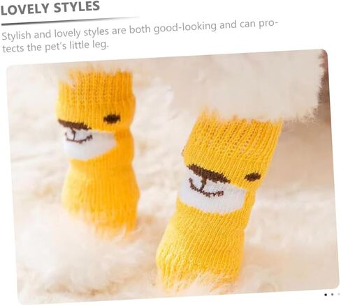 2 Sets pet Socks Dog Leg Warmers Small Dog Scratch Socks Warm Dog Hock Covers Pet Leg Sleeves Socks for Dogs Thermal Socks pet Leg Joint Protector Elasticity Grip Polyester in Kuwait