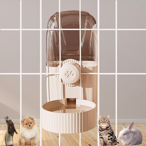 Hanging Cage Automatic Pet Food Water Dispenser 34oz, Large Capacity Feeder Gravity Refill Food and Siphon Suction Water Set for Dog Cat Rabbit Chinchilla and Ferret (Water Dispenser) in Saudi Arabia
