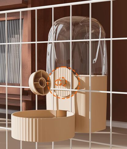 Hanging Cage Automatic Pet Food Water Dispenser 34oz, Large Capacity Feeder Gravity Refill Food and Siphon Suction Water Set for Dog Cat Rabbit Chinchilla and Ferret (Water Dispenser) in Saudi Arabia