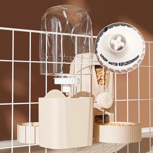 Hanging Cage Automatic Pet Food Water Dispenser 34oz, Large Capacity Feeder Gravity Refill Food and Siphon Suction Water Set for Dog Cat Rabbit Chinchilla and Ferret (Water Dispenser) in Saudi Arabia