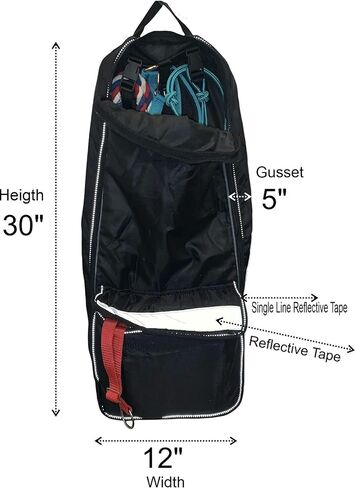 Majestic Ally Halter Bridle Carry Bag - Reflective, Padded with Front Large Pocket Tack Carry Bag to Keep Horse Tack Clean and Safe (Black) in Saudi Arabia