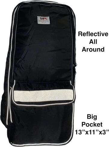 Majestic Ally Halter Bridle Carry Bag - Reflective, Padded with Front Large Pocket Tack Carry Bag to Keep Horse Tack Clean and Safe (Black) in Saudi Arabia