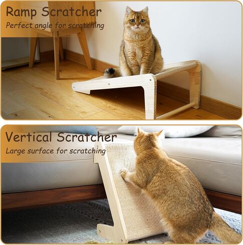 Cat Scratcher, L Shape Cat Scratcher for Indoor Cats, Sisal Cat Scratching Ramp, Protecting Furniture Cat Scratch Pad, Cat Scratching with Catnip, Large in Saudi Arabia