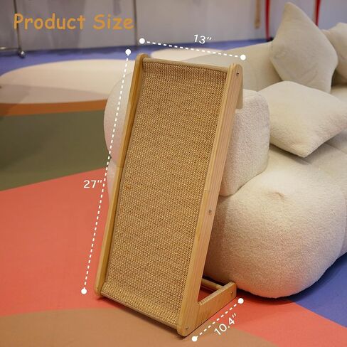 Cat Scratcher, L Shape Cat Scratcher for Indoor Cats, Sisal Cat Scratching Ramp, Protecting Furniture Cat Scratch Pad, Cat Scratching with Catnip, Large in Saudi Arabia