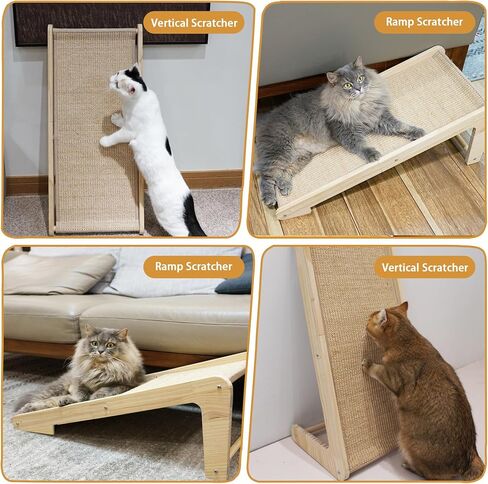 Cat Scratcher, L Shape Cat Scratcher for Indoor Cats, Sisal Cat Scratching Ramp, Protecting Furniture Cat Scratch Pad, Cat Scratching with Catnip, Large in Saudi Arabia